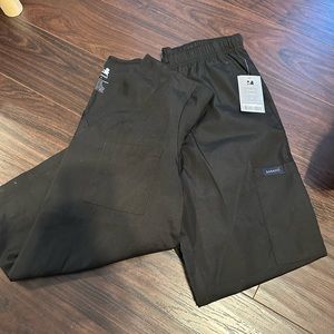 Black scrub pants and top